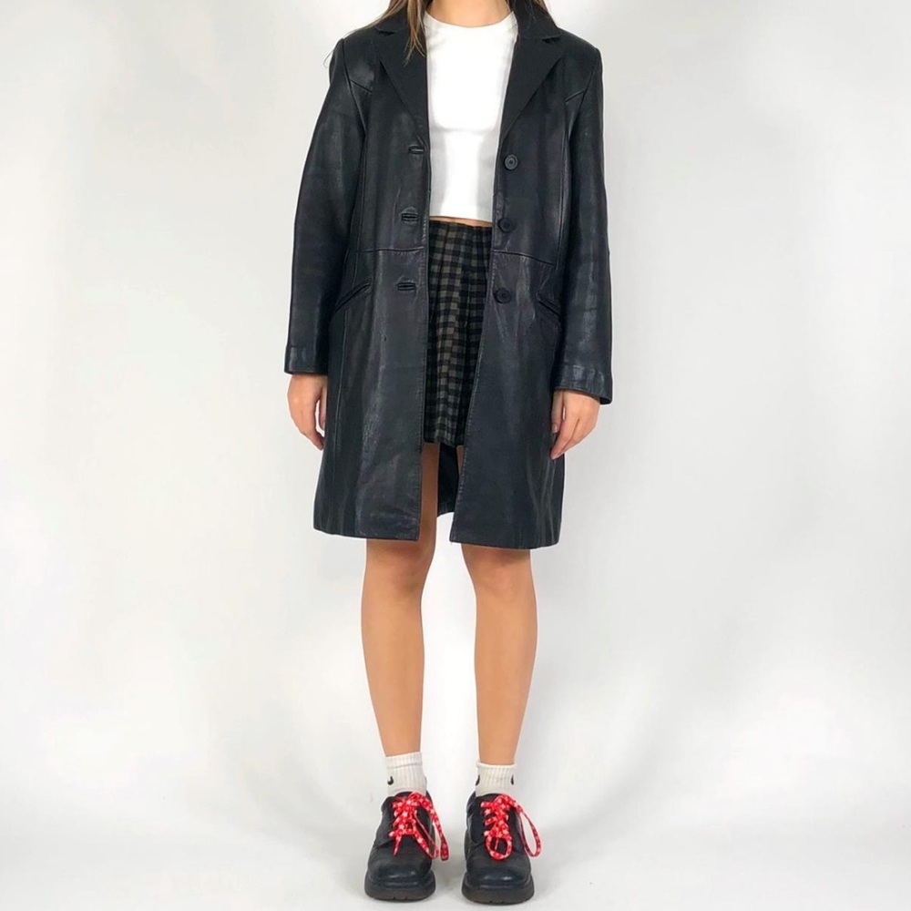 vintage 90s black leather jacket